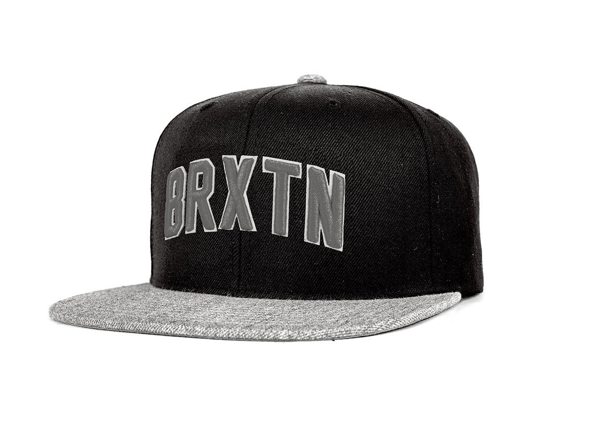 Brixton - Hamilton Men's Snapback, Black/Light Heather Grey - The Giant Peach