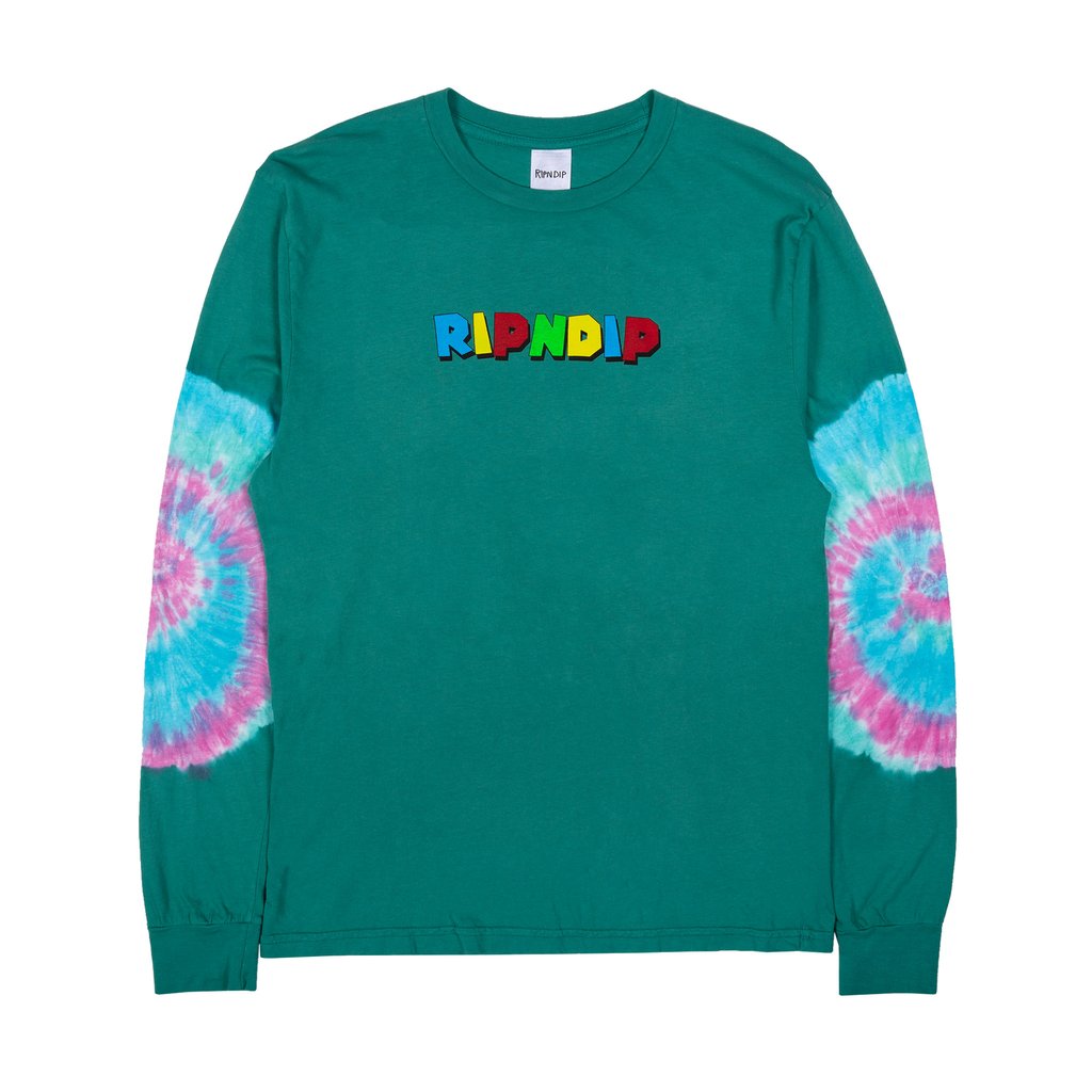RIPNDIP - Nermio Men's L/S Tee, Aqua Elbow Wash