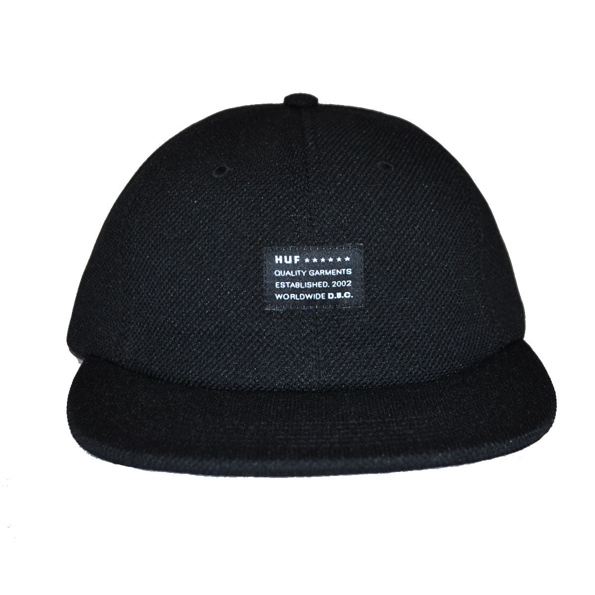 HUF - Diamond Knit 6 Panel Hat, Black - The Giant Peach