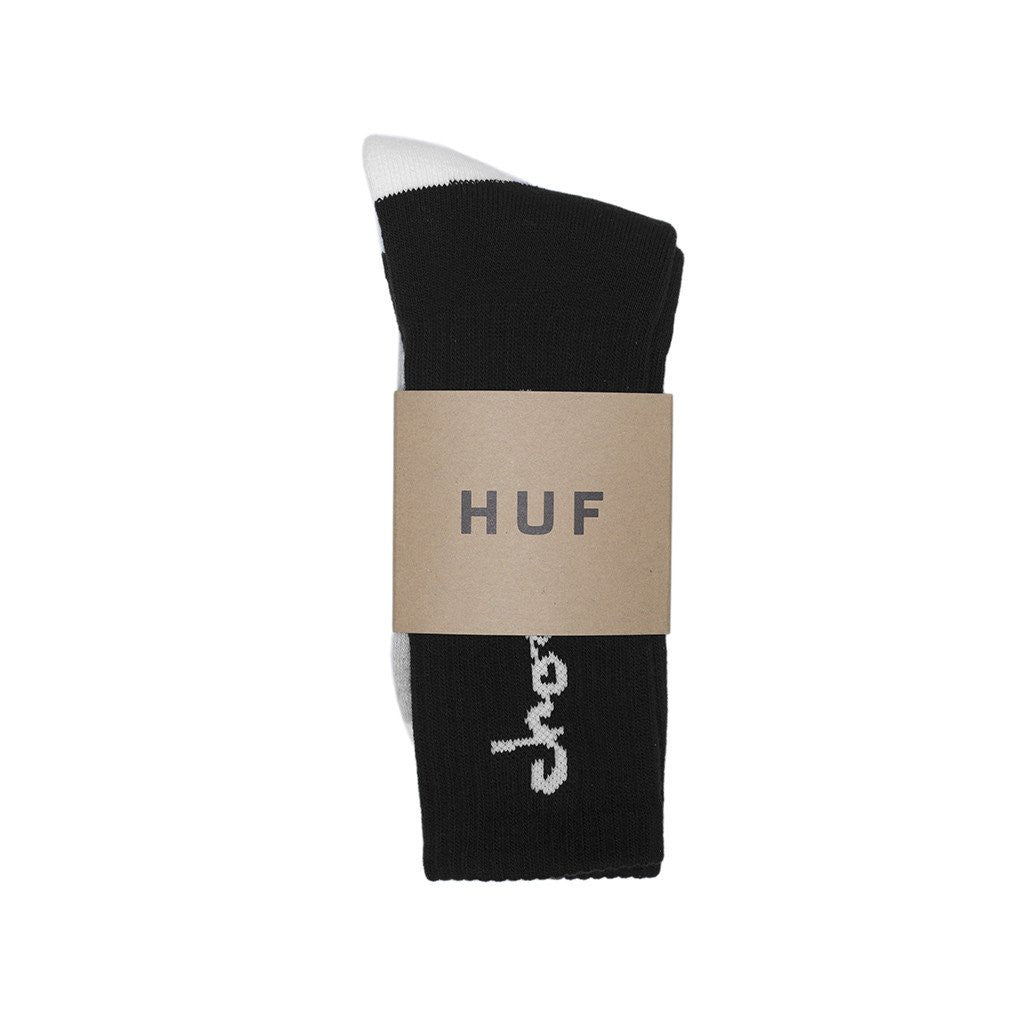 HUF x Chocolate Crew Socks, Black - The Giant Peach