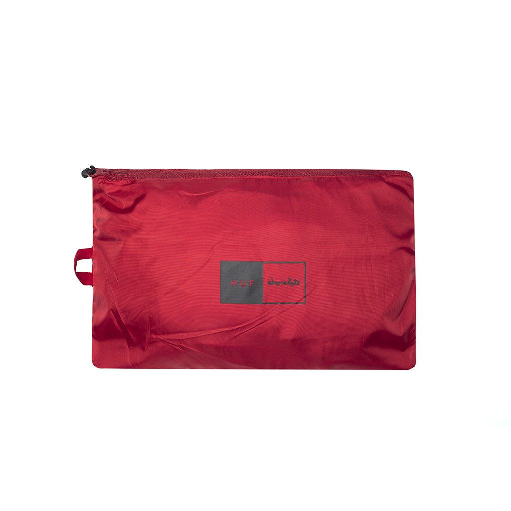 HUF x Chocolate Packable Men's Anorak, Black/Red - The Giant Peach