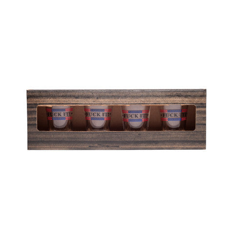 HUF - Fuck It Shotglass 4-Pack, Clear - The Giant Peach