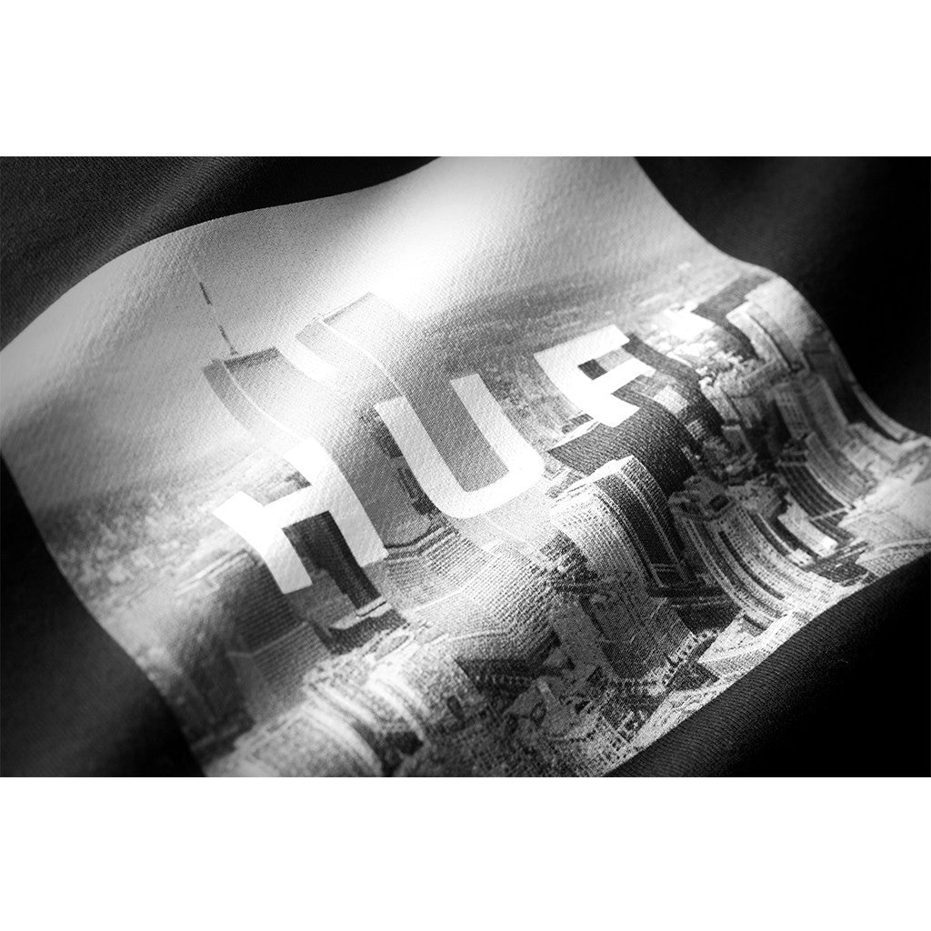 HUF - New York Box Logo Crewneck Sweatshirt, Black - The Giant Peach
