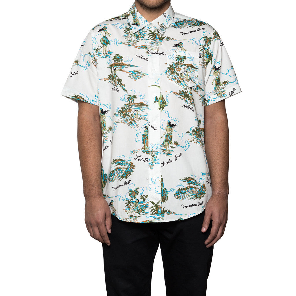 HUF - Makapuu S/S Men's Shirt, White - The Giant Peach