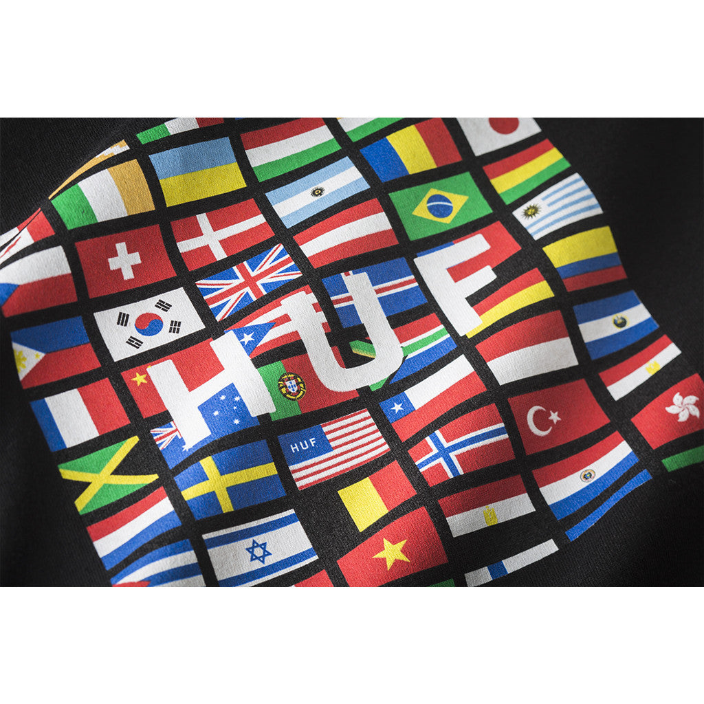 HUF - Flag Box Logo Men's Tee, Black - The Giant Peach