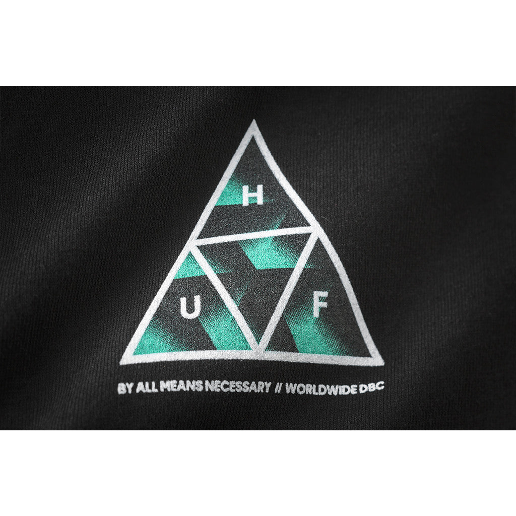 HUF - Premiere Triple Triangle Men's Tee, Black - The Giant Peach
