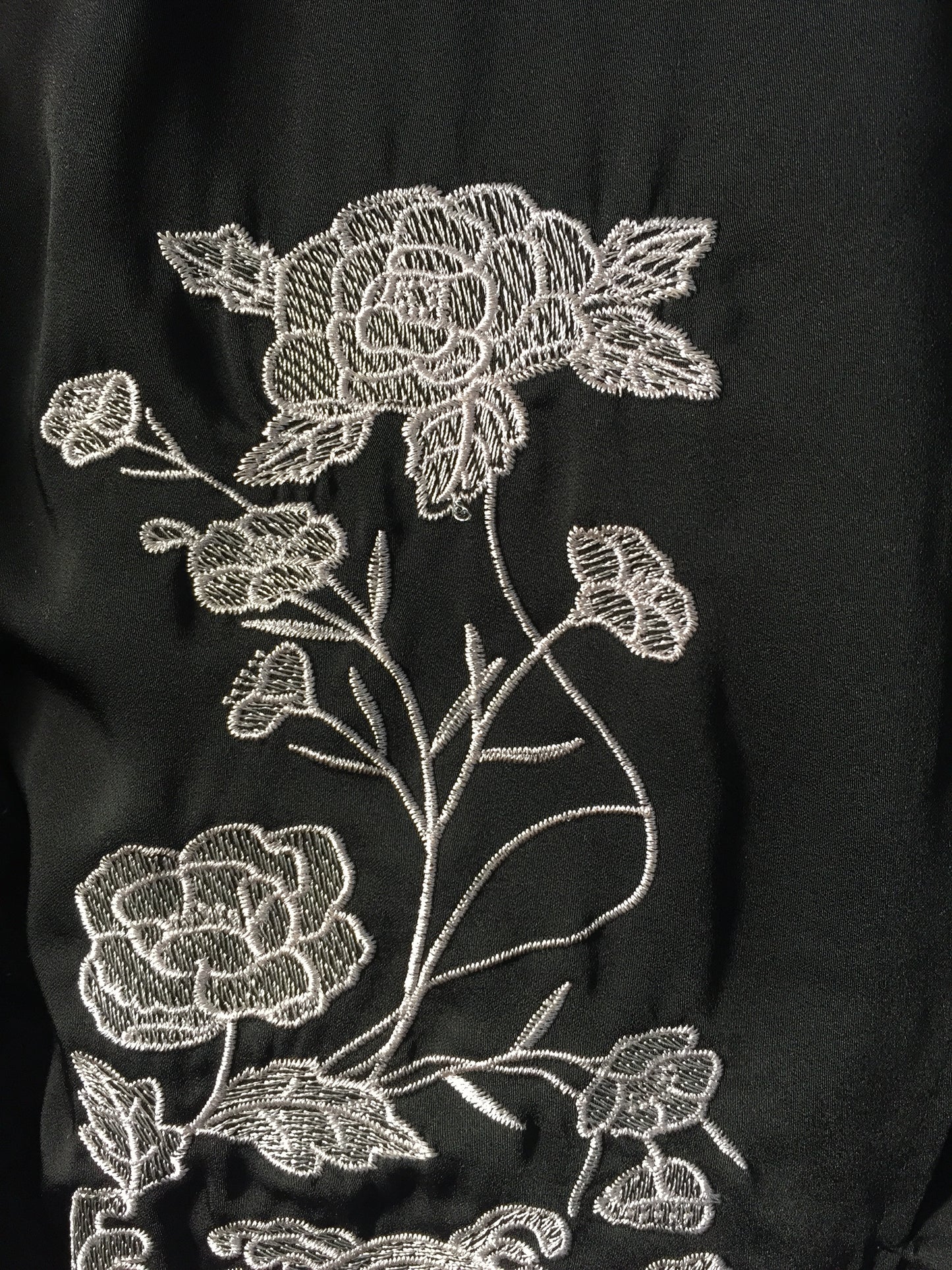 Scratch - Women's Floral Bomber Jacket, Black and White - The Giant Peach