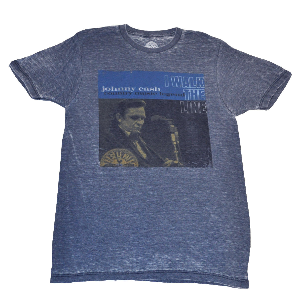 Johnny Cash - Walk The Line Men's Shirt, Heather Blue - The Giant Peach