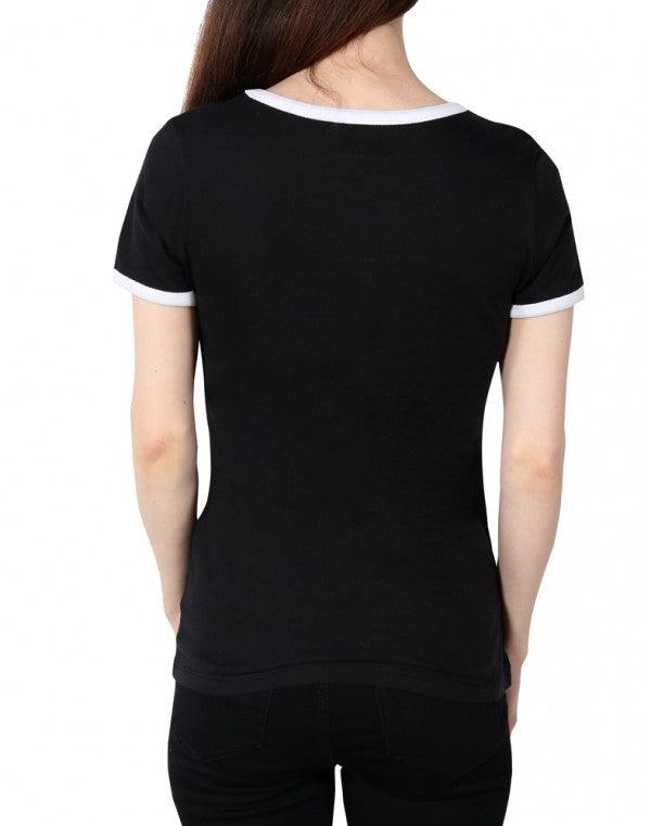 tokidoki - I Want Ramen Women's Ringer Tee, Black - The Giant Peach