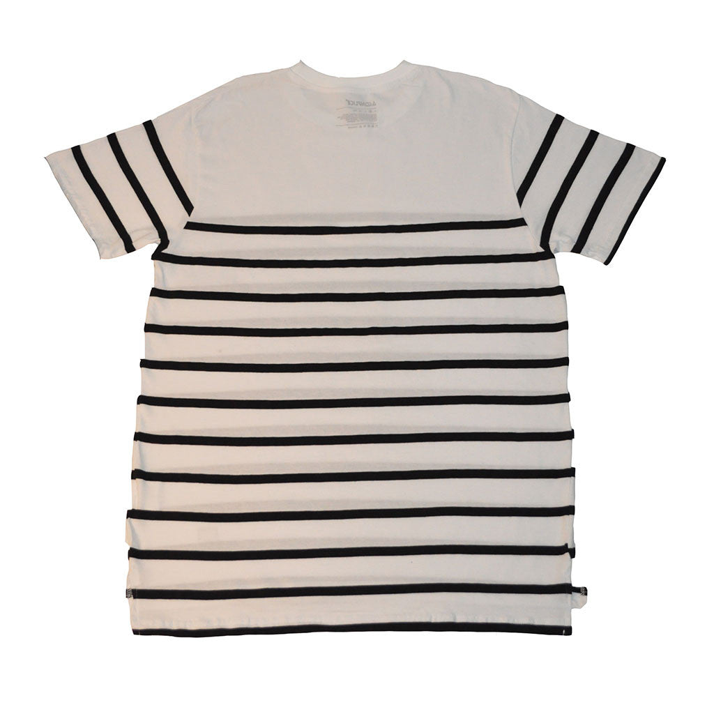 Akomplice - Lined Men's Tee, White/Black - The Giant Peach