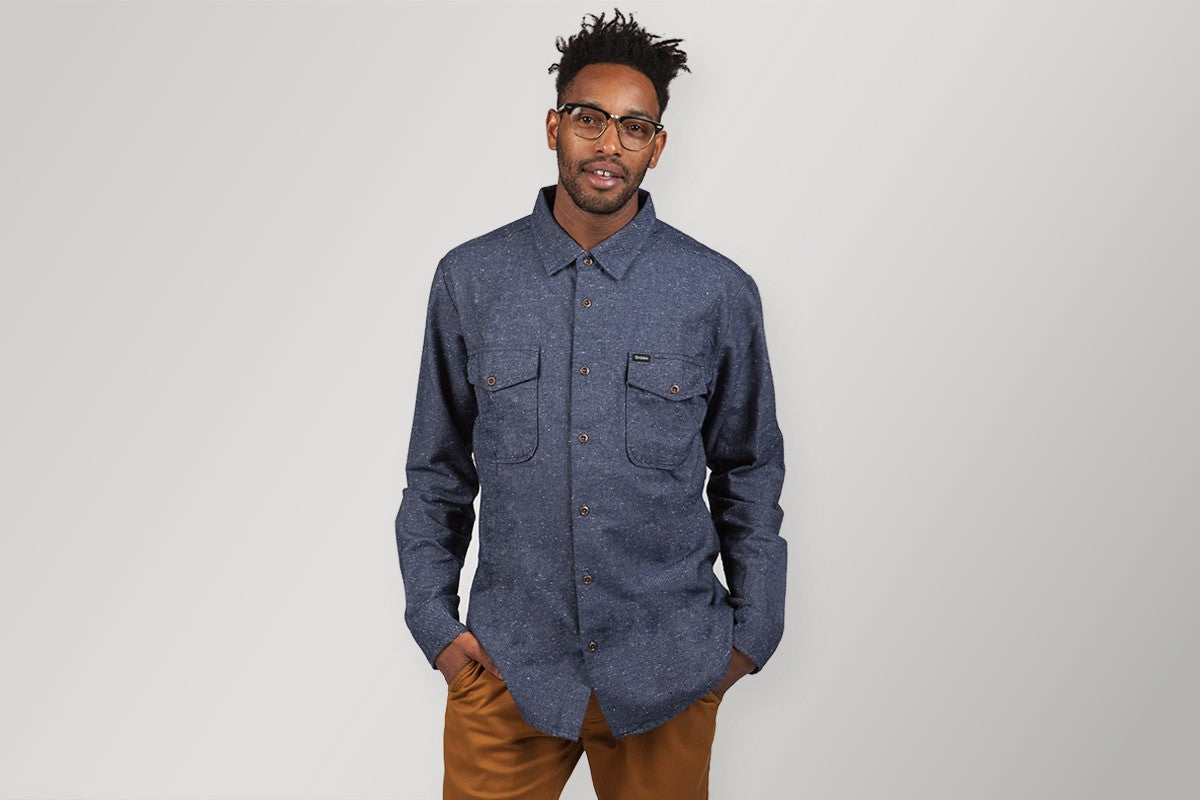 Brixton - Masterson Men's L/S Shirt, Indigo - The Giant Peach