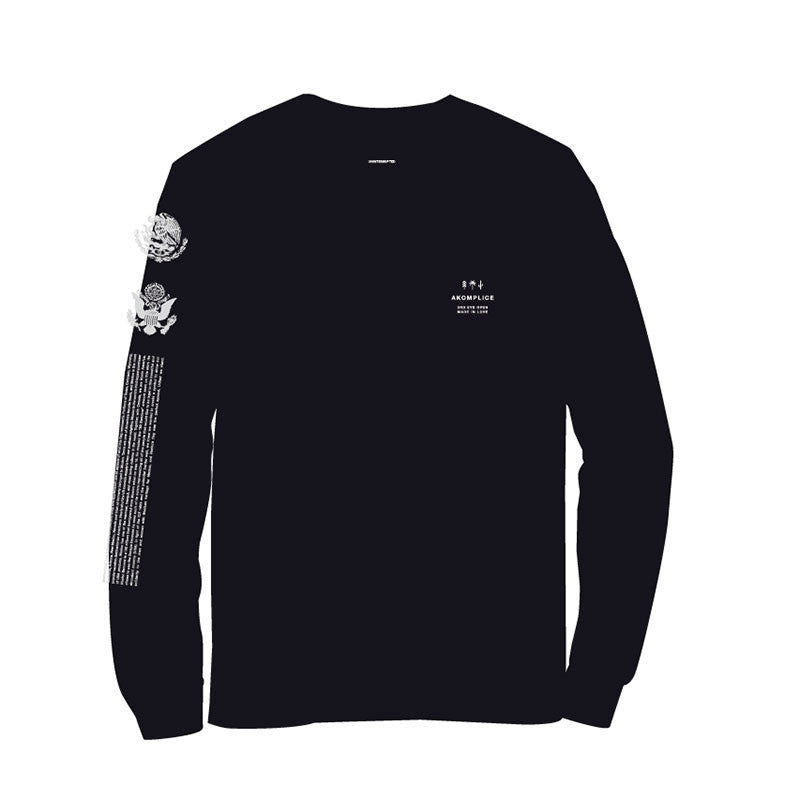 Akomplice x Nacho Becerra - Mi Bandera Men's L/S Tee, Black - The Giant Peach