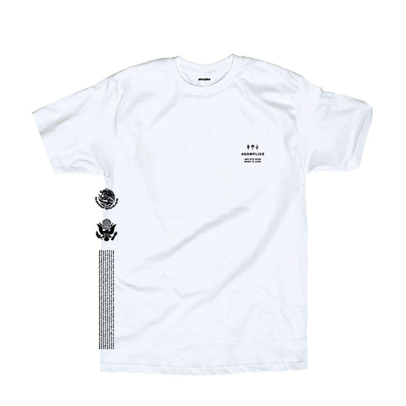 Akomplice x Nacho Becerra - Mi Bandera Men's Tee, White - The Giant Peach