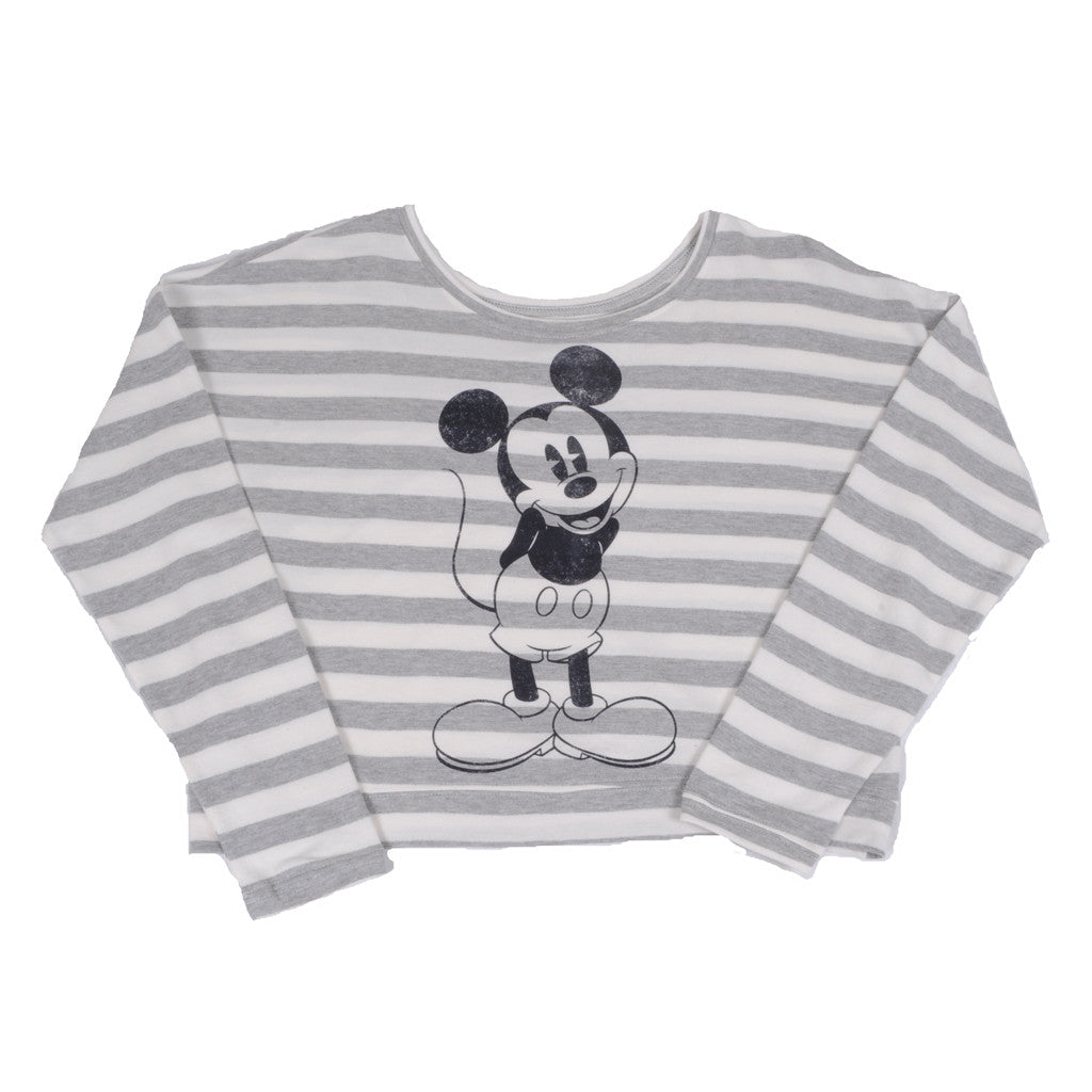 Mickey Women's Fleece Pullover, Grey/White - The Giant Peach
