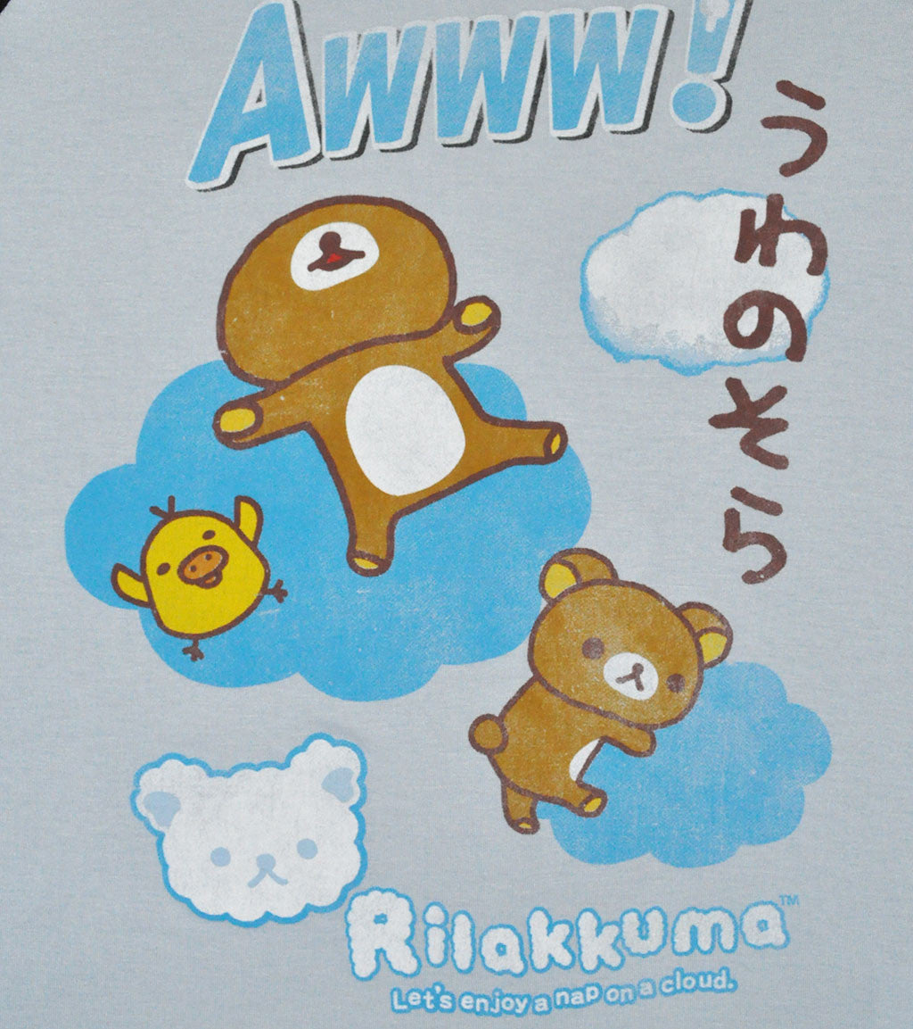 Rilakkuma Nap On Cloud Junior's Raglan, Blue/Black - The Giant Peach