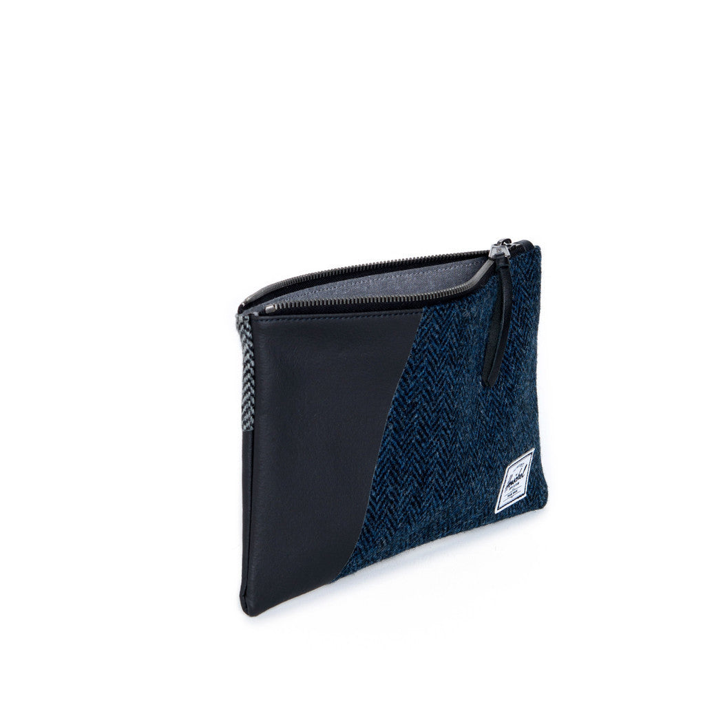 Herschel Supply Co - Network Tweed Herringbone Pouch (Medium), Black/Blue - The Giant Peach