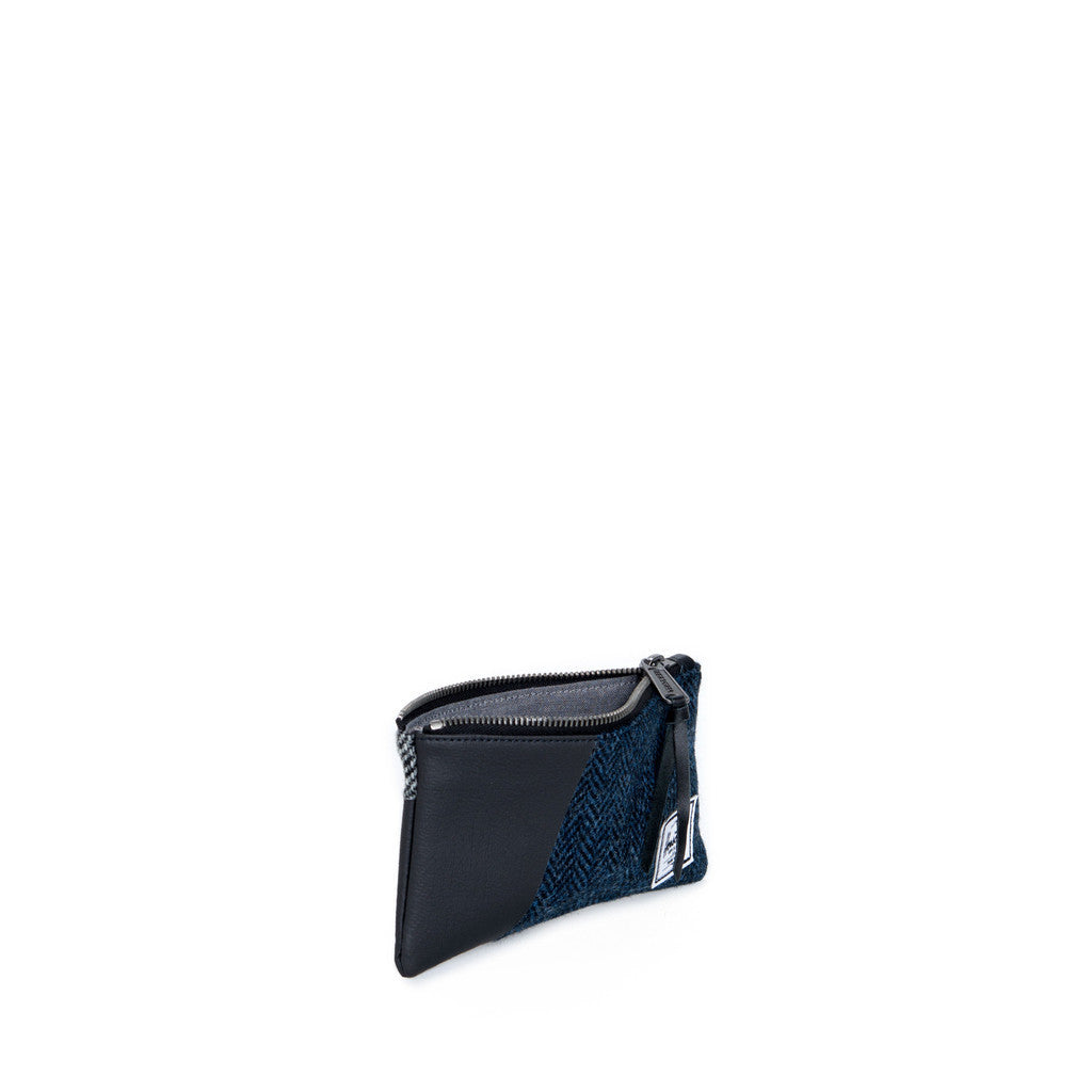Herschel Supply Co - Network Harris Tweed Herringbone Pouch (Small), Black/Blue - The Giant Peach