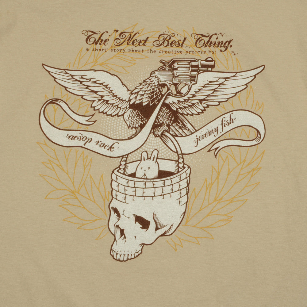 Jeremy Fish x Aesop Rock - Next Best Thing Men's Shirt, Khaki - The Giant Peach