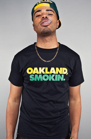 Adapt - Oakland Smokin' Men's Shirt, Black/Green/Yellow - The Giant Peach