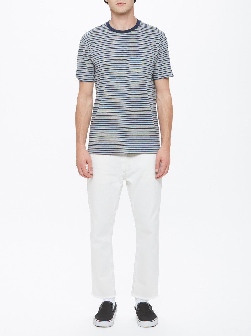 OBEY - Reno Stripe Men's Pocket Tee, Blue Multi - The Giant Peach