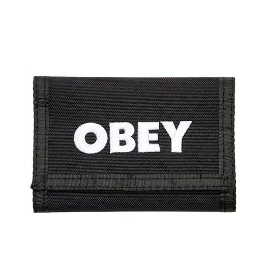 OBEY - Bold Logo Trifold Wallet, Black