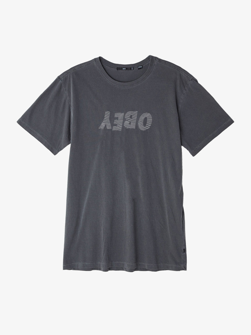 OBEY - Wavey Superior Pigment Men's Tee, Dusty Black - The Giant Peach