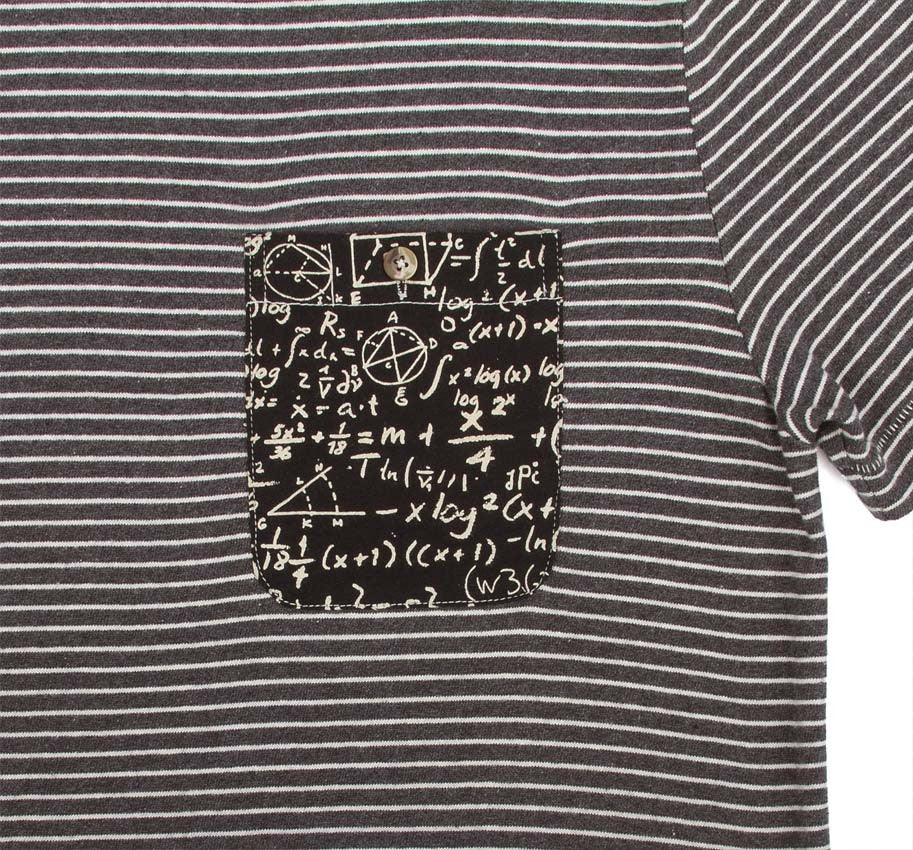 Imaginary Foundation - Chalkboard Men's Pocket Tee, Stripe - The Giant Peach