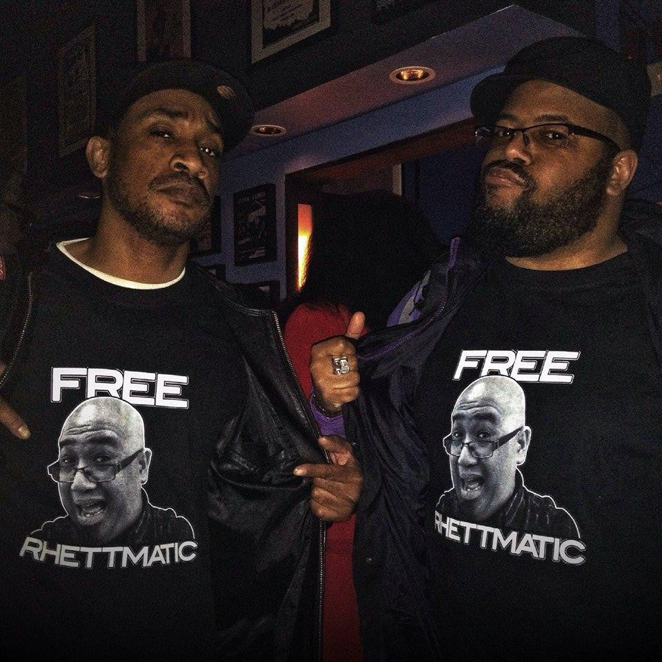 Dirty Disco Squares - Free Rhettmatic Men's Tee, Black - The Giant Peach