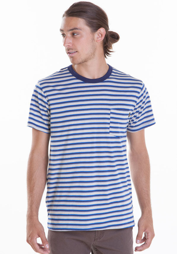 OBEY - Randall Slim Fit Pocket Men's Tee, Blue - The Giant Peach