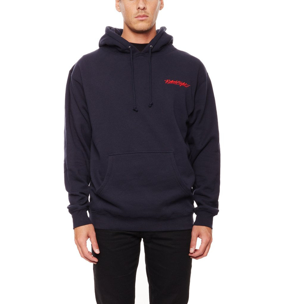 REBEL8 - Death Zap Men's Pullover Hoodie, Navy - The Giant Peach