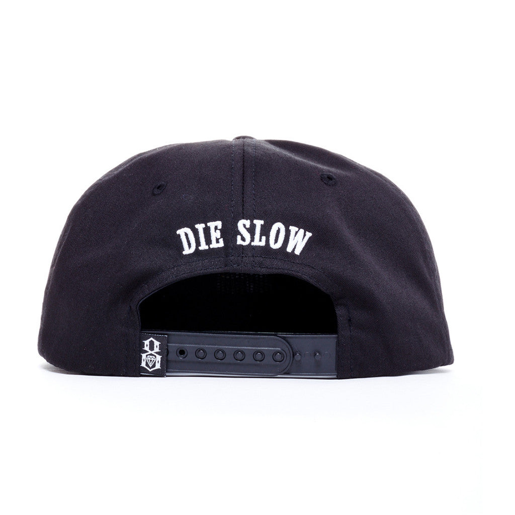REBEL8 - Die Slow Snapback Hat, Black - The Giant Peach