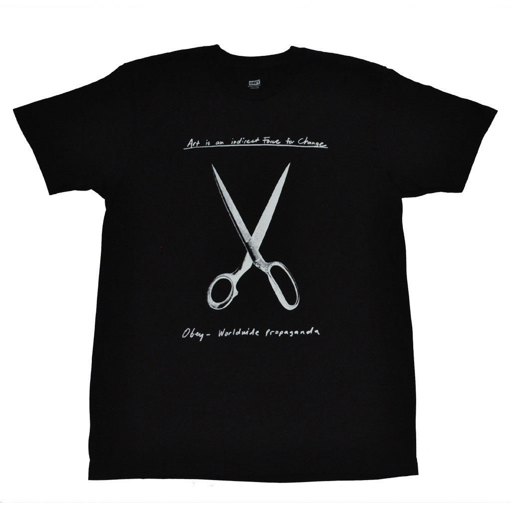 OBEY - Scissor Sketch Premium Men's Shirt, Black - The Giant Peach