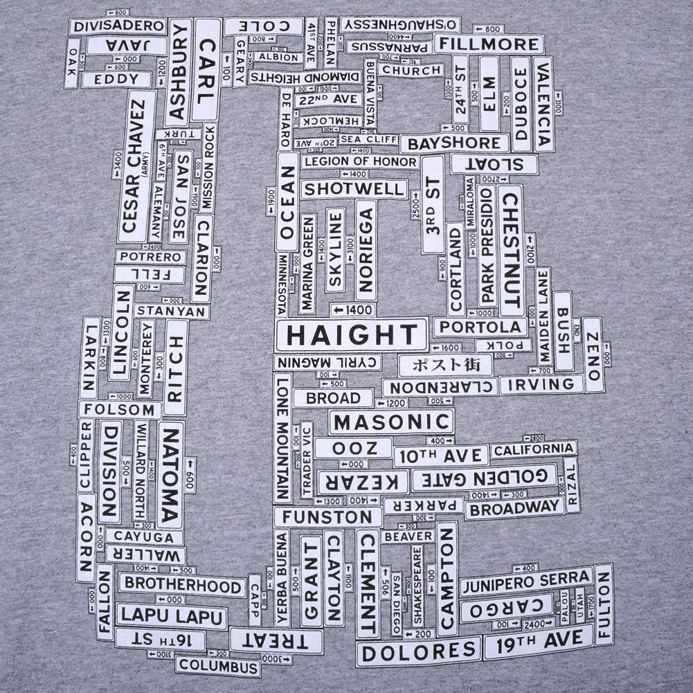 TRUE - Street Signs Men's Shirt, Heather Gray - The Giant Peach