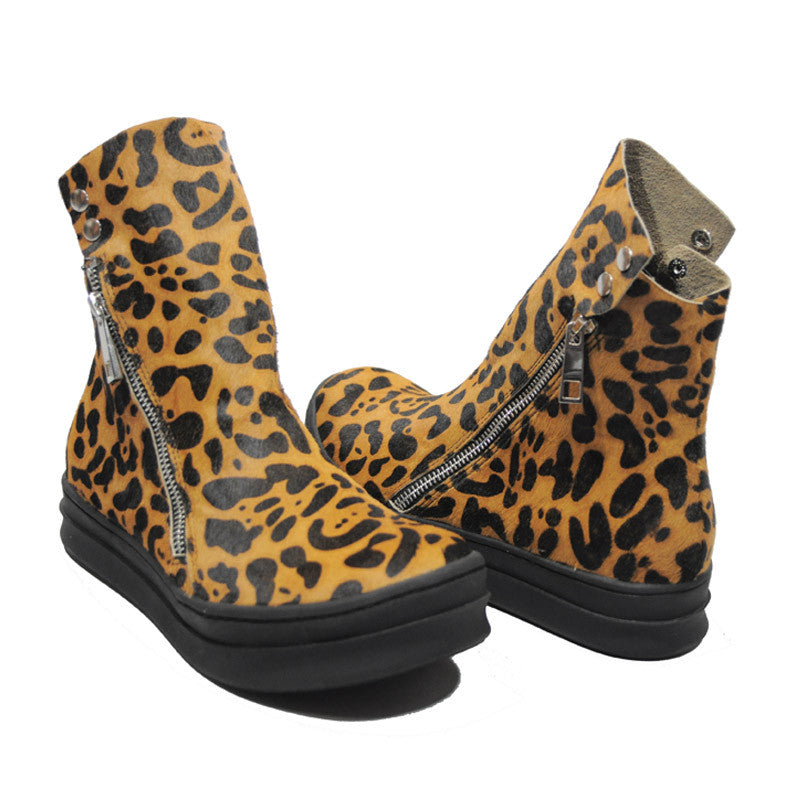 Jeffrey Campbell - Sci-Fi Fur Women's Sneaker, Tan Black Leopard - The Giant Peach