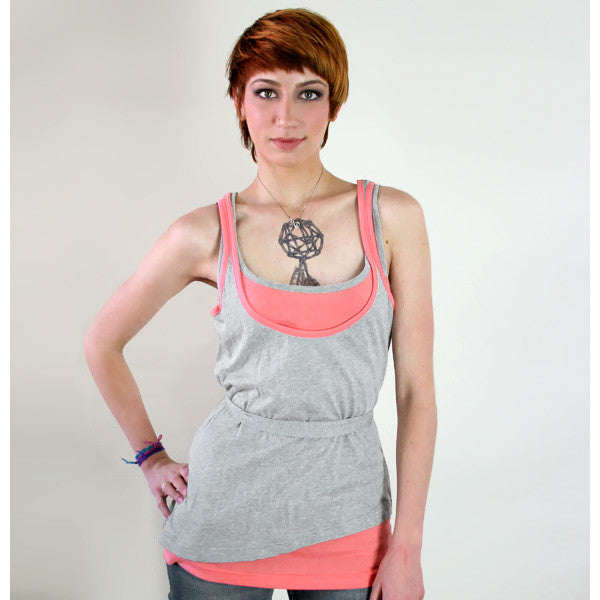 Lifetime - Matching Sisters Women's Tank Top, Quarry Melange - The Giant Peach