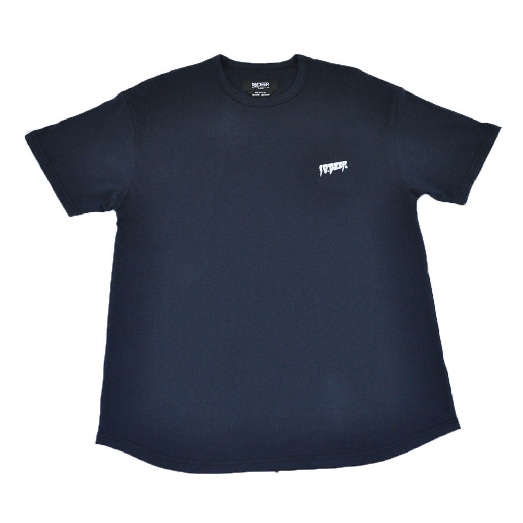 10Deep - Sound & Fury Men's Scoop Bottom Tee, Navy - The Giant Peach
