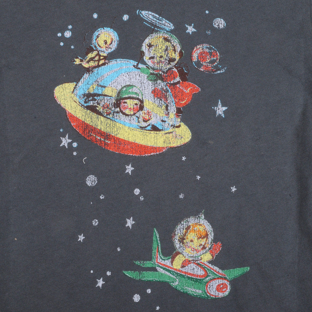 made U look - Space Infant & Toddler L/S Tee, Charcoal Gray - The Giant Peach