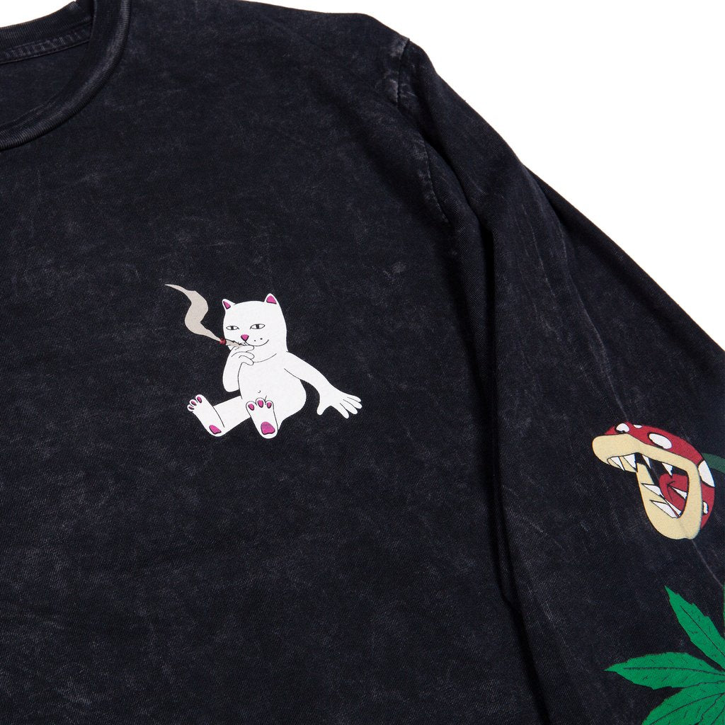 RIPNDIP - Herb Eater Men's L/S Tee, Black Mineral Wash