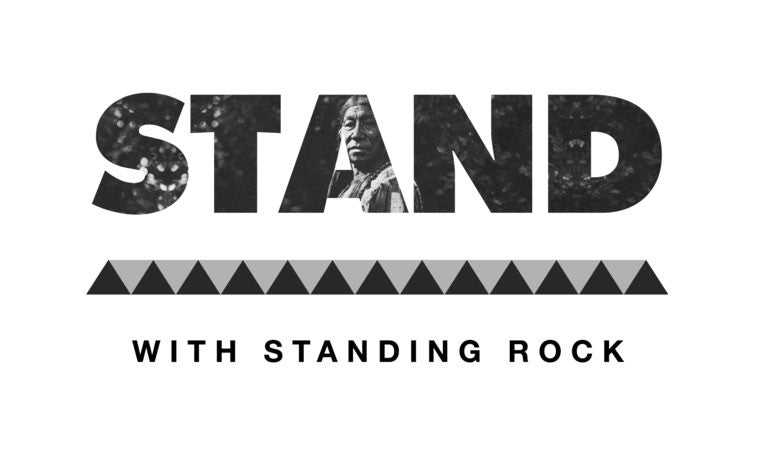 Akomplice - Stand With Standing Rock Men's L/S Tee, White - The Giant Peach