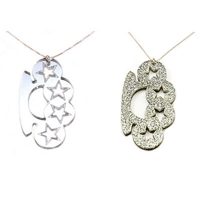 Hello Drama - Starry Eyes Necklace, Silver - The Giant Peach