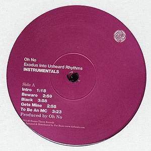 Oh No - Exodus Into Unheard Rhythms Instrumentals, 2xLP Vinyl - The Giant Peach