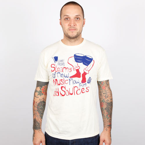 101 Apparel x Quantic- Streams Of New Music Flow Men's Shirt, Cream - The Giant Peach