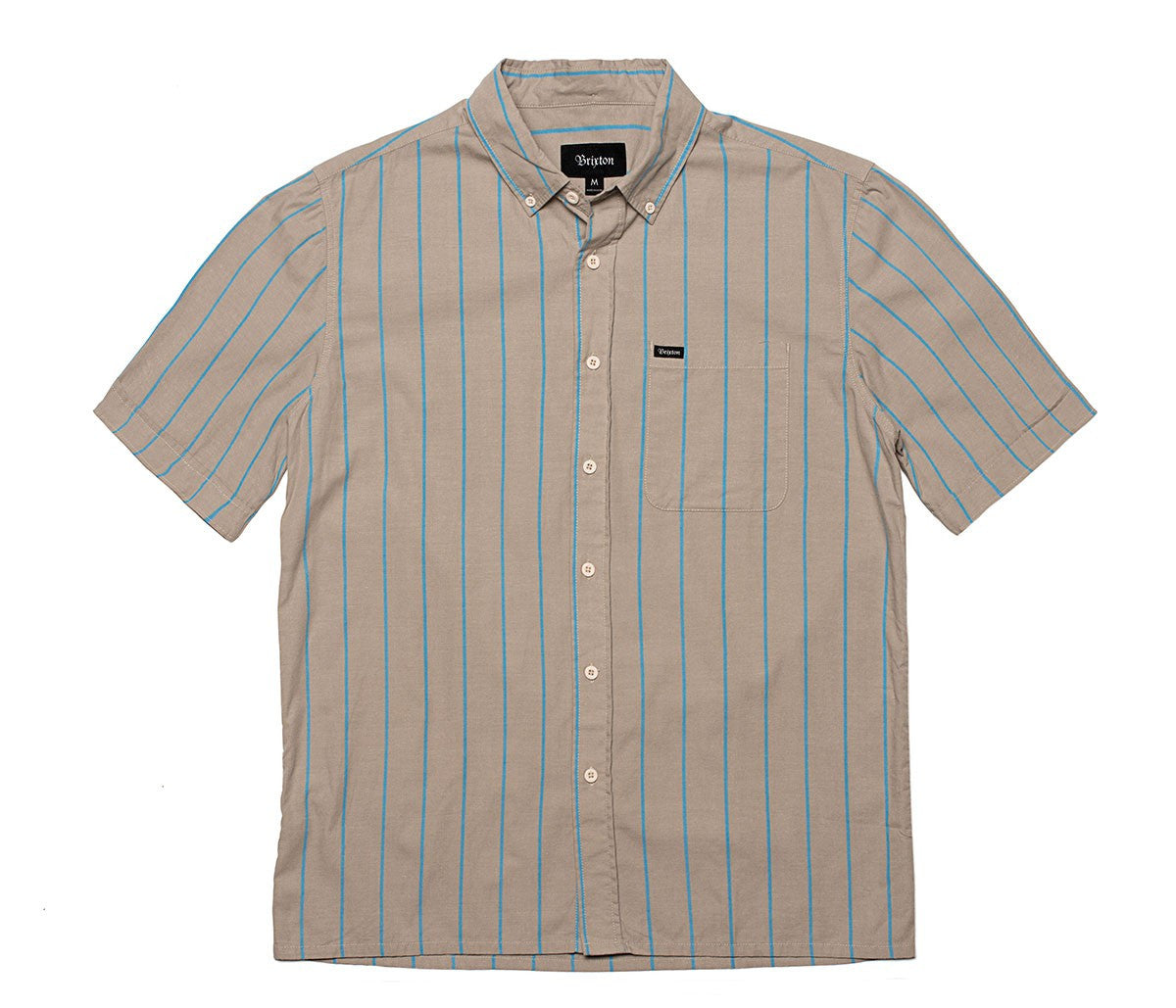 Brixton - Cadet Men's S/S Shirt, Grey/Blue - The Giant Peach
