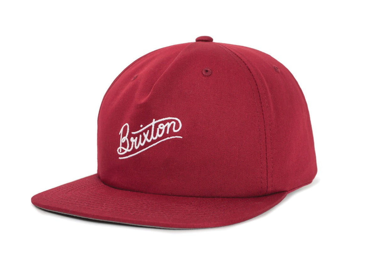 Brixton - Sunder Men's Snapback, Burgundy/White - The Giant Peach