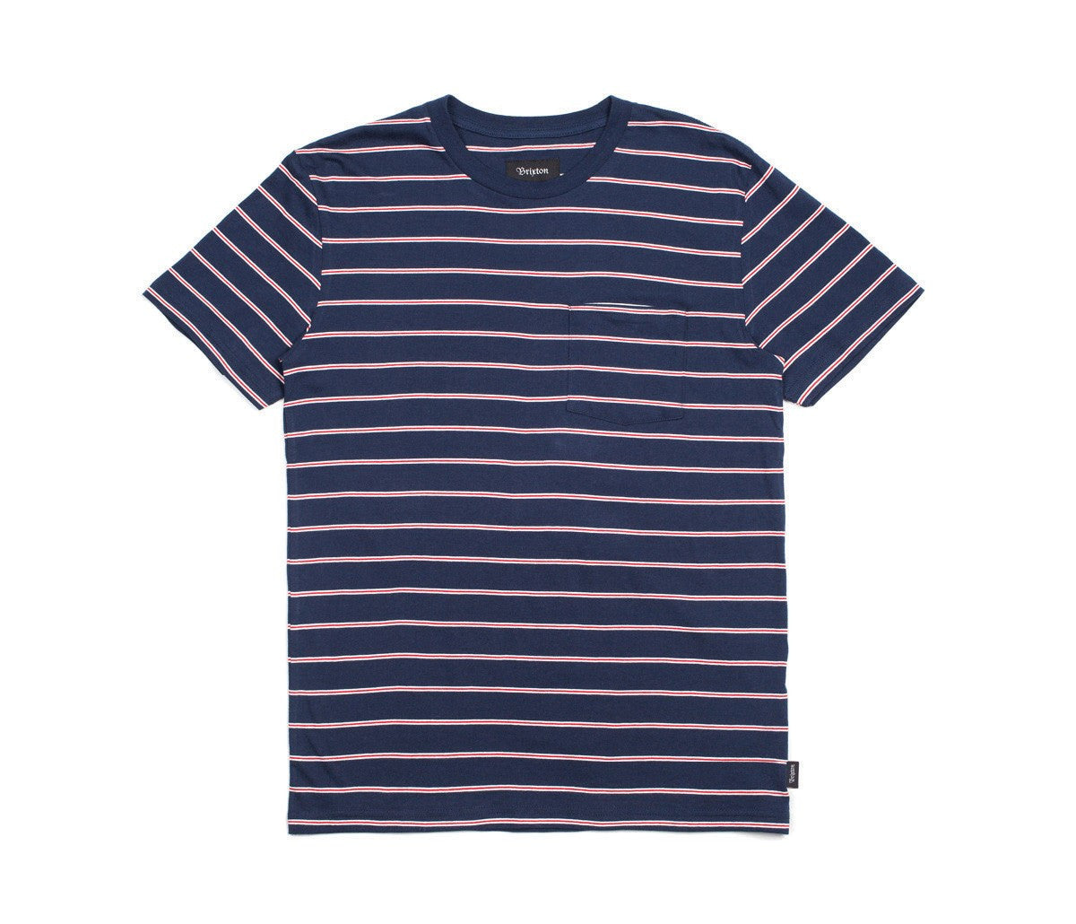 Brixton - Hilt Men's S/S Pocket Knit Tee, White/Navy/Red - The Giant Peach
