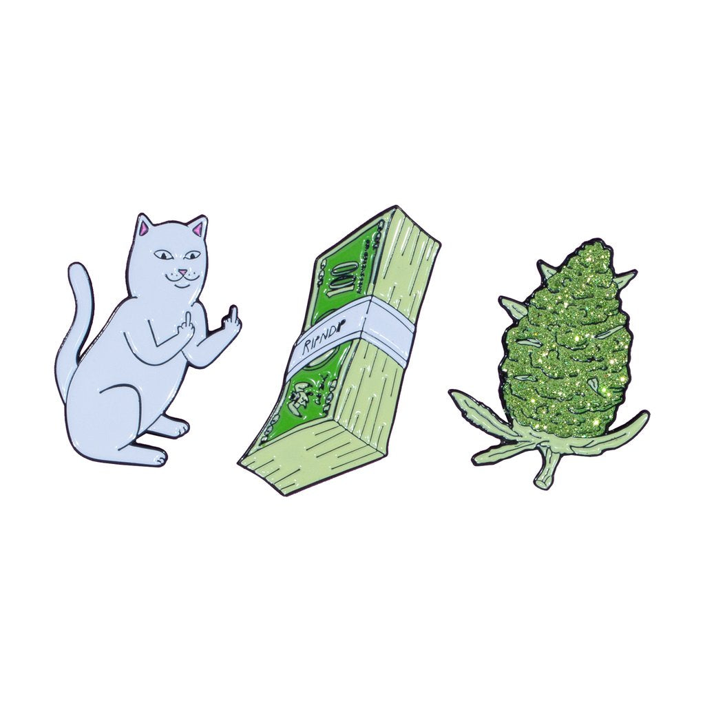 RIPNDIP - Pu$$y, Money, Weed Pin (Set Of 3)