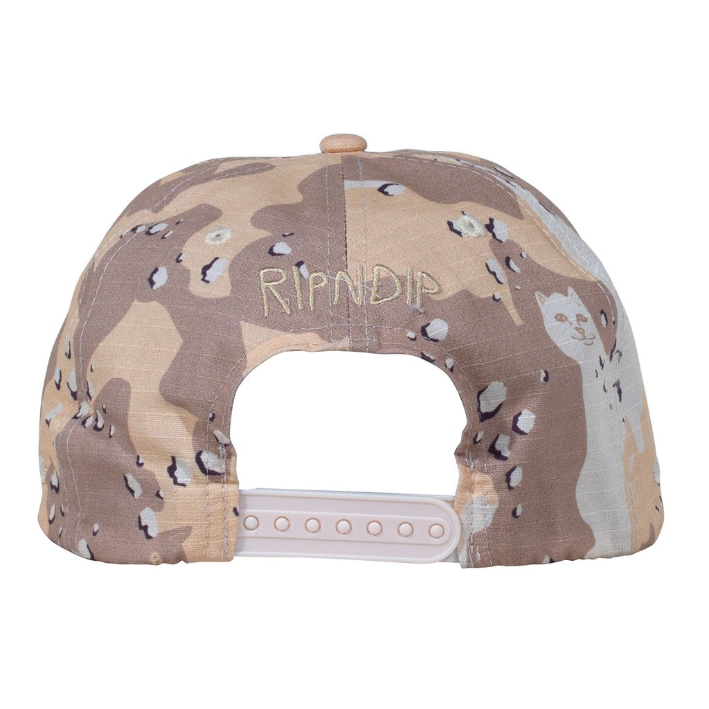 RIPNDIP - Nerm Camo 5 Panel Hat, Choc Chip Camo