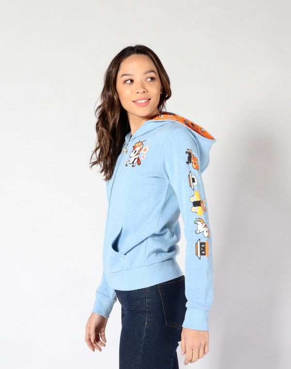 tokidoki - Sushicorno Women's Hoodie, Light Heather Blue