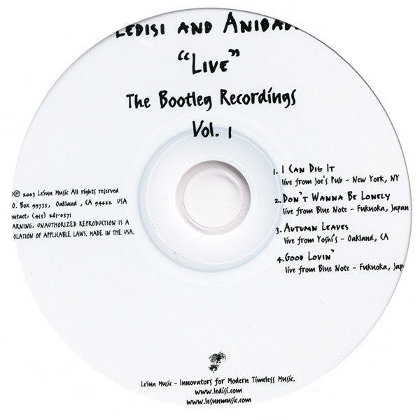 Ledisi & Anibade - "Live" The Bootleg Recordings Vol. 1, CD - The Giant Peach