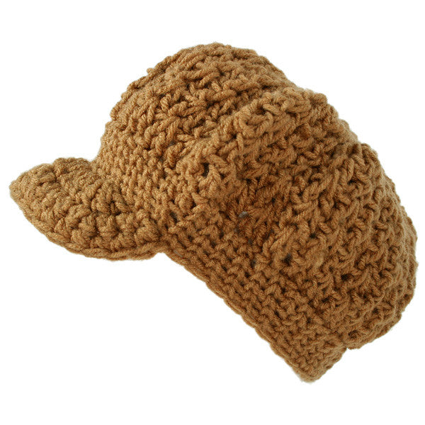 Nefra - V-Ball Crocheted Cap, Tan - The Giant Peach
